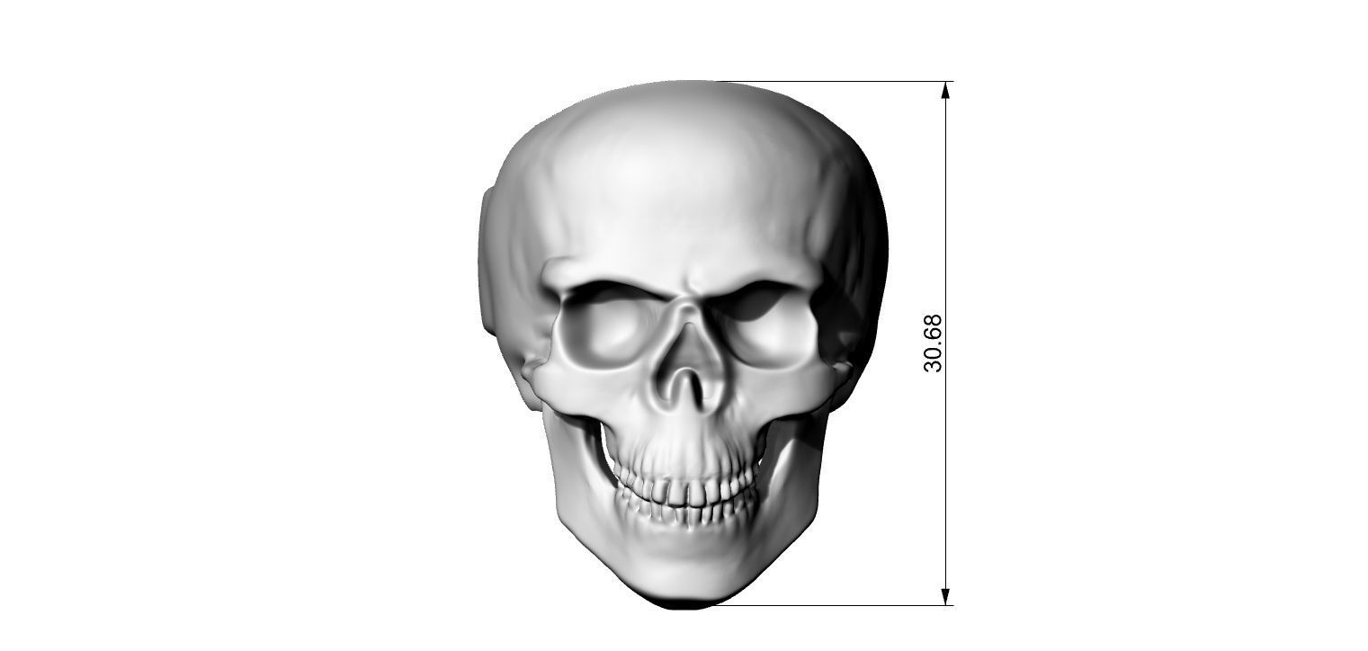 Simple Skull ring - Caveira 3D print model_3