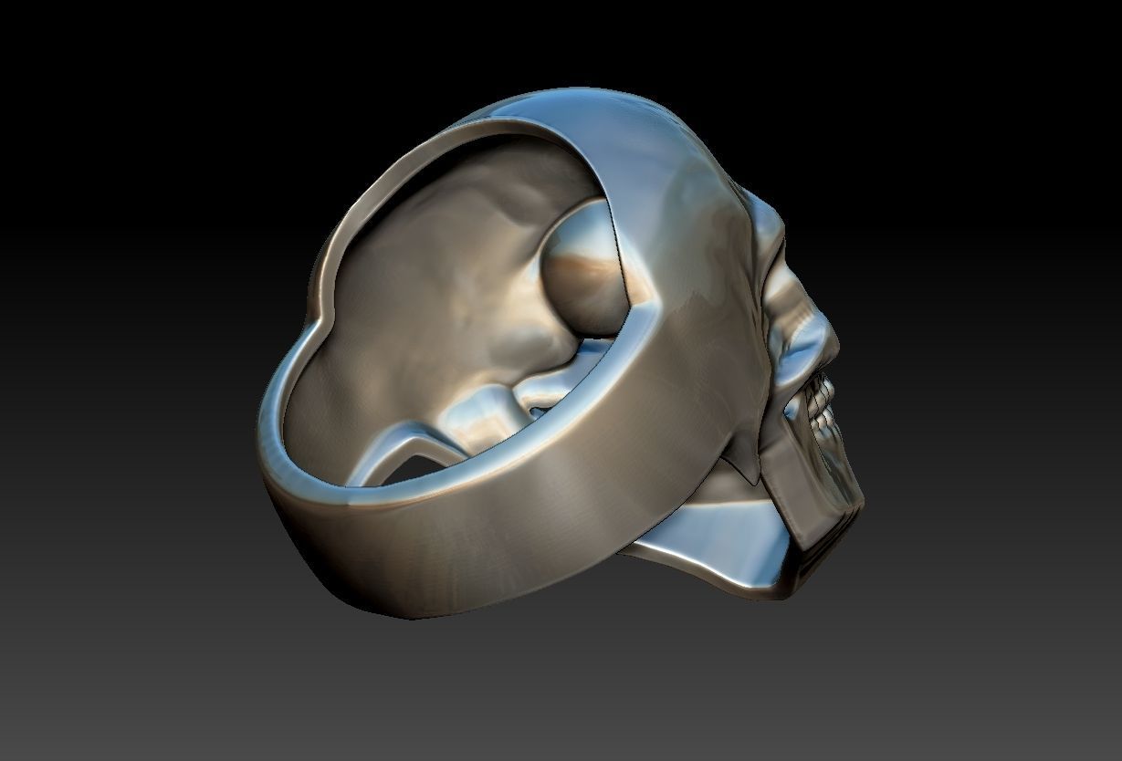Simple Skull ring - Caveira 3D print model_10