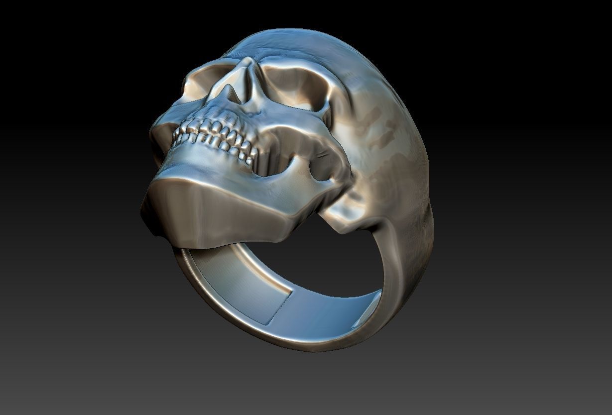 Simple Skull ring - Caveira 3D print model_20