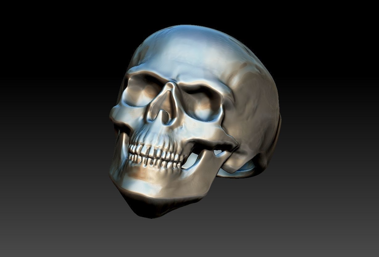Simple Skull ring - Caveira 3D print model_4