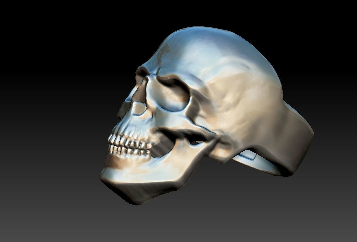 Simple Skull ring - Caveira 3D print model_5