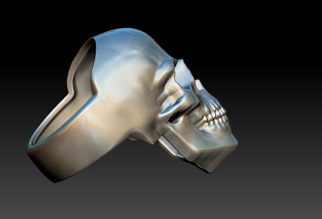 Simple Skull ring - Caveira 3D print model_11