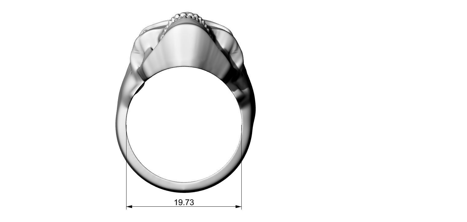 Simple Skull ring - Caveira 3D print model_2