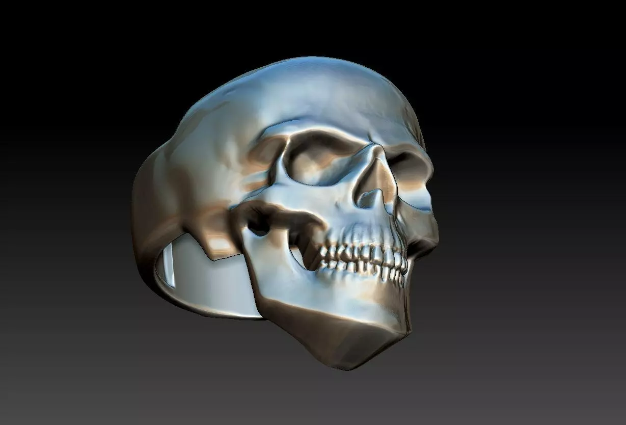 Simple Skull ring - Caveira 3D print model_0