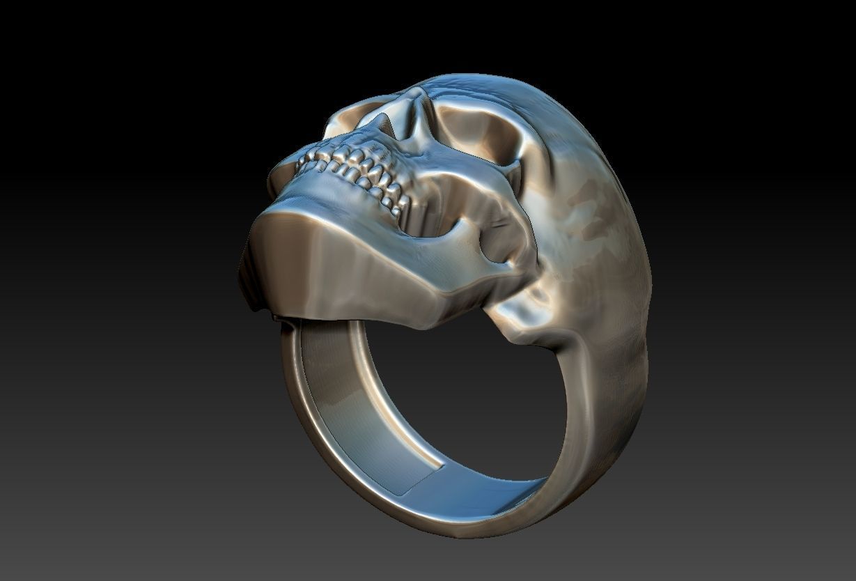 Simple Skull ring - Caveira 3D print model_18