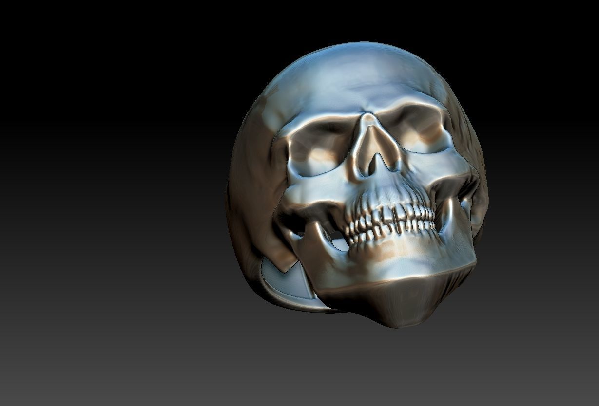 Simple Skull ring - Caveira 3D print model_14