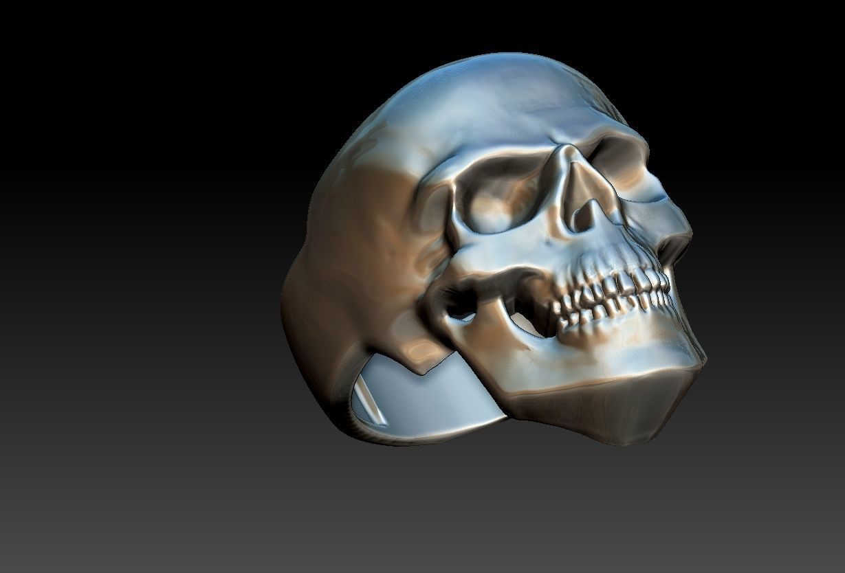 Simple Skull ring - Caveira 3D print model_13