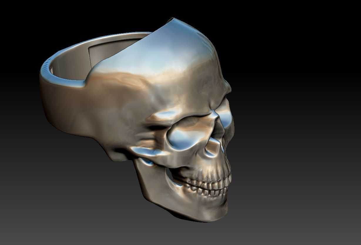 Simple Skull ring - Caveira 3D print model_16