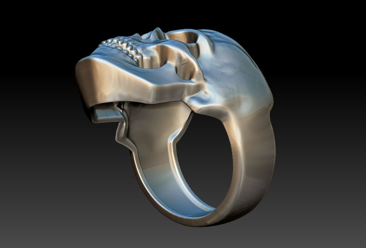 Simple Skull ring - Caveira 3D print model_19