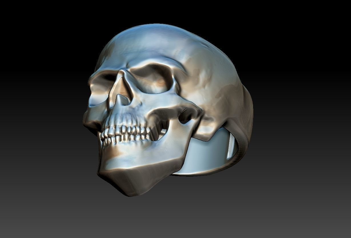 Simple Skull ring - Caveira 3D print model_15