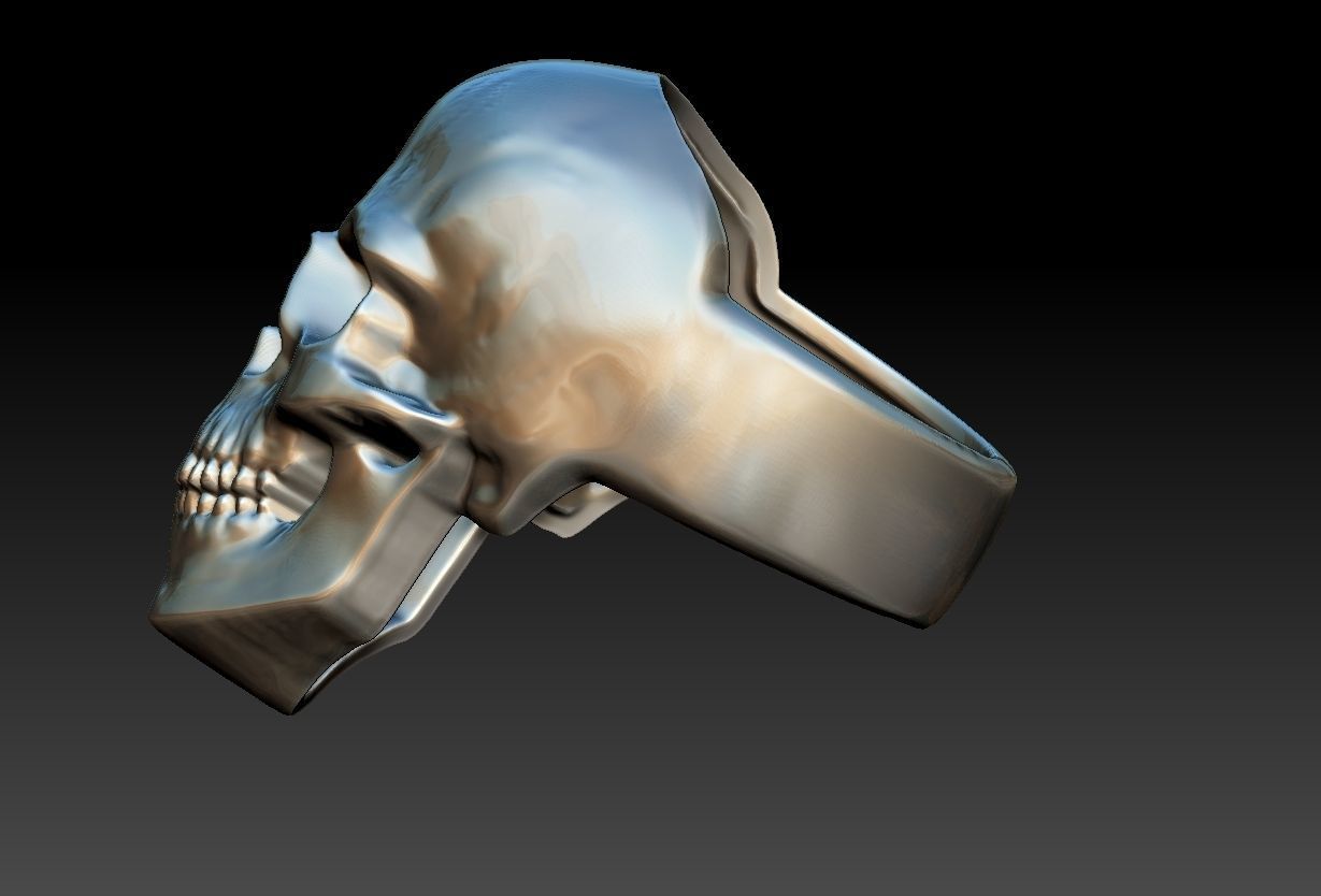Simple Skull ring - Caveira 3D print model_6