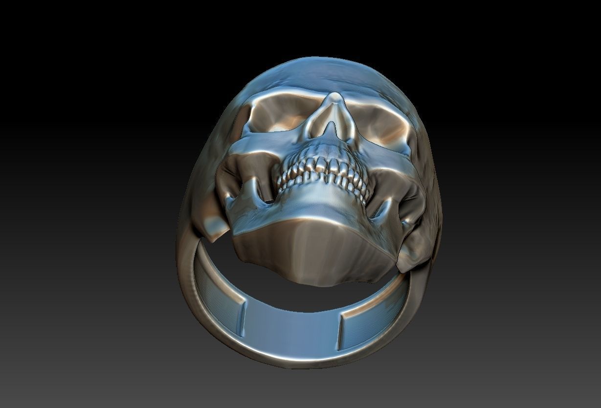 Simple Skull ring - Caveira 3D print model_17