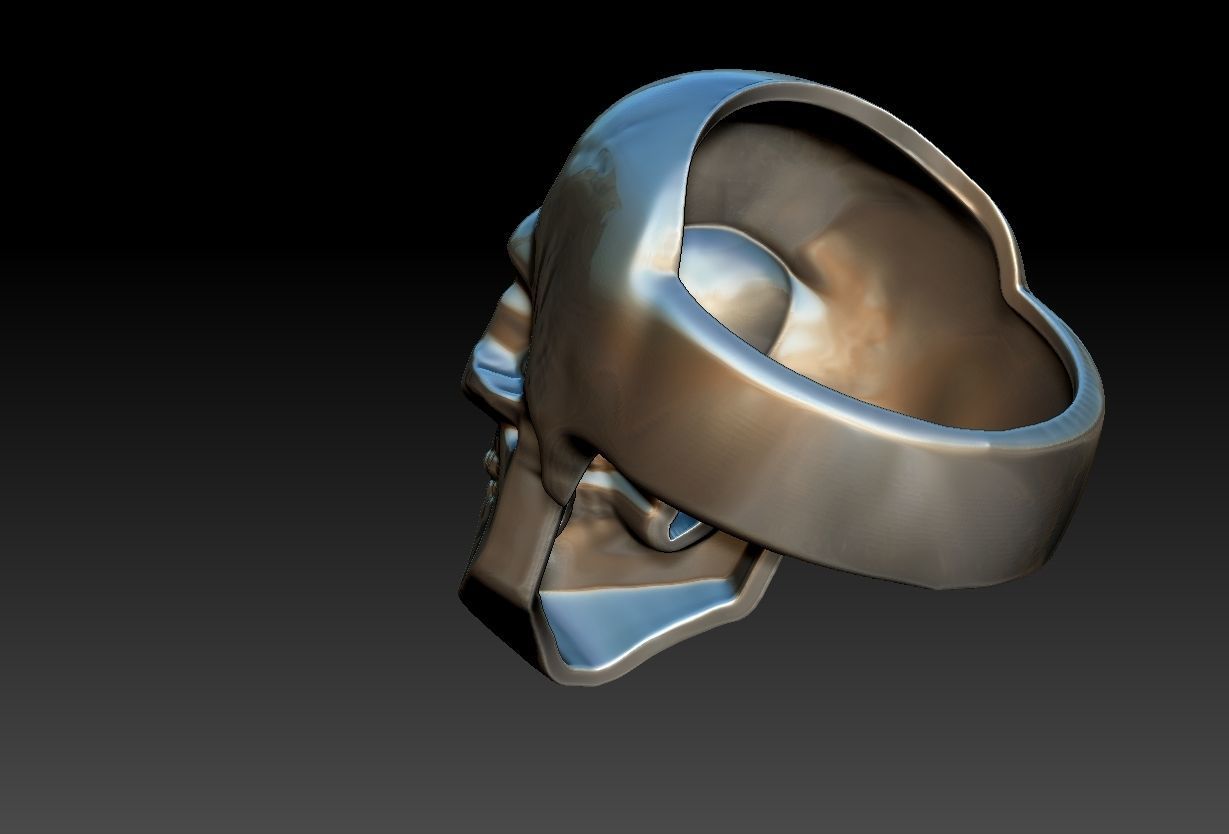 Simple Skull ring - Caveira 3D print model_7