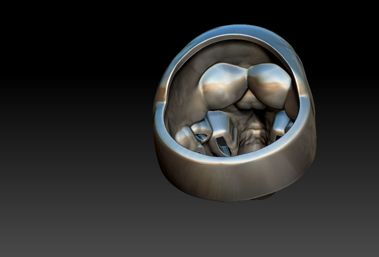 Simple Skull ring - Caveira 3D print model_9