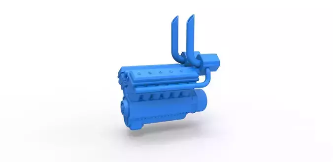 Turbo engine V12 for pulling tractor Scale 1 to 25