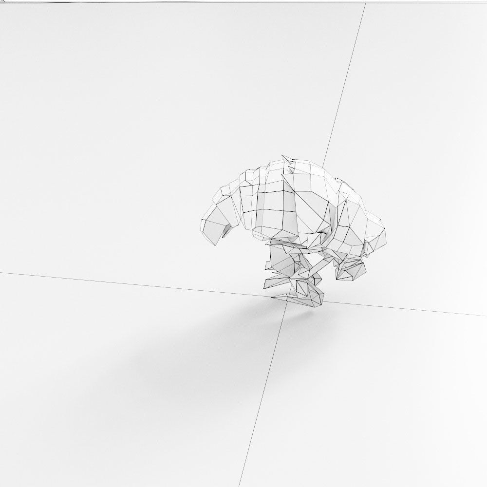 Flea 3d model polygonal creature Low-poly 3D model_5