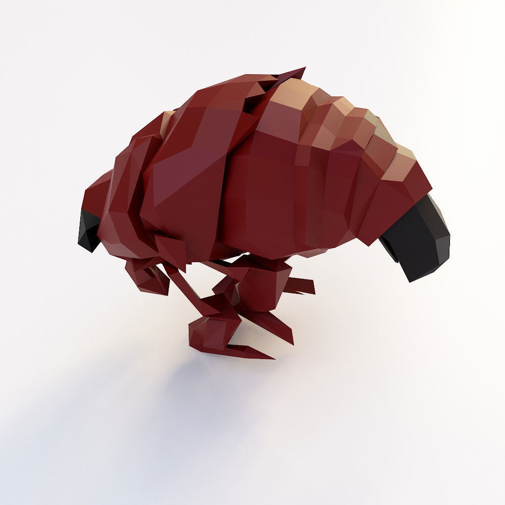 Flea 3d model polygonal creature Low-poly 3D model_2