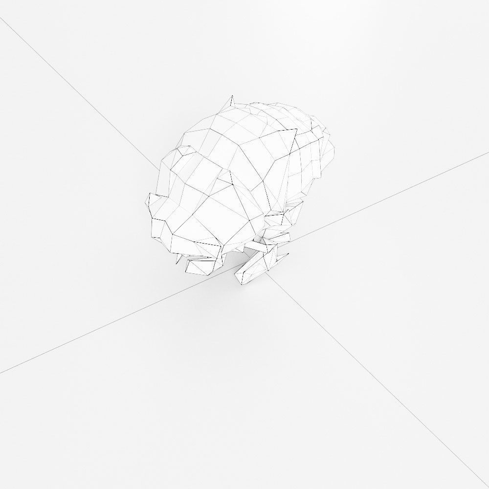 Flea 3d model polygonal creature Low-poly 3D model_3