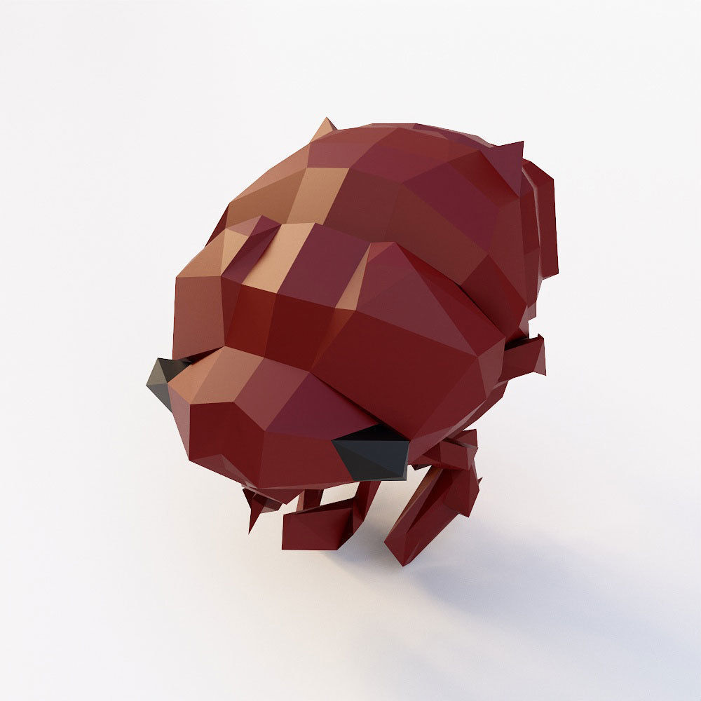 Flea 3d model polygonal creature Low-poly 3D model_1