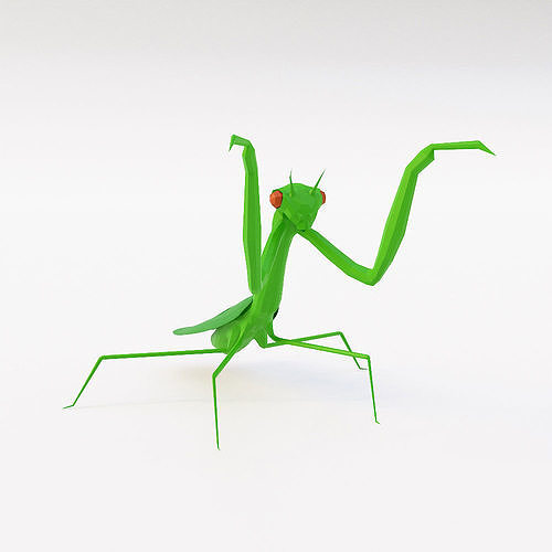 Mantis 3d model praying Low-poly 3D model