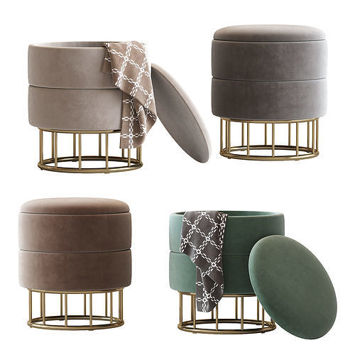 Pouf  Halmar Minty 3D model