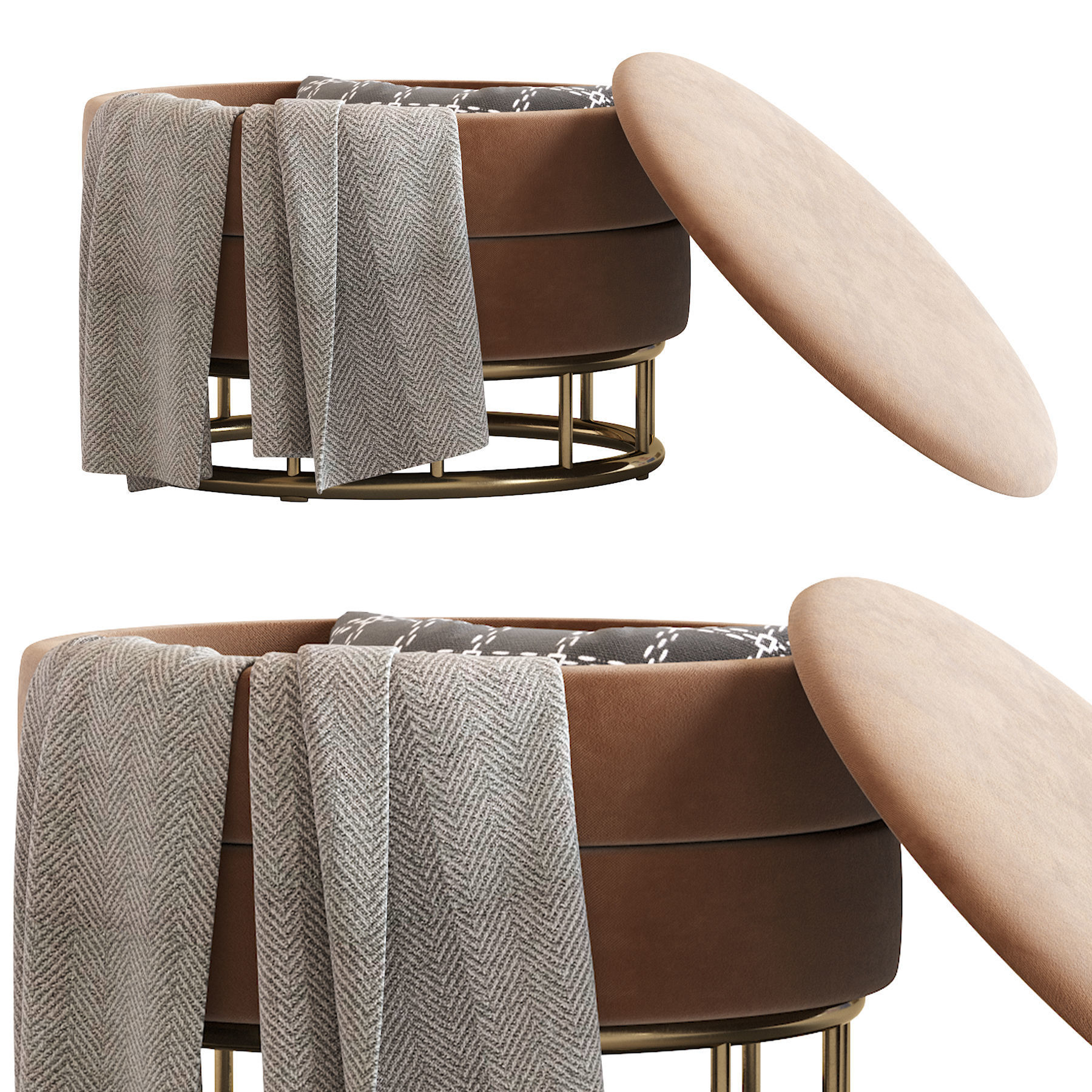 Ottoman  Halmar Minty 3D model_2