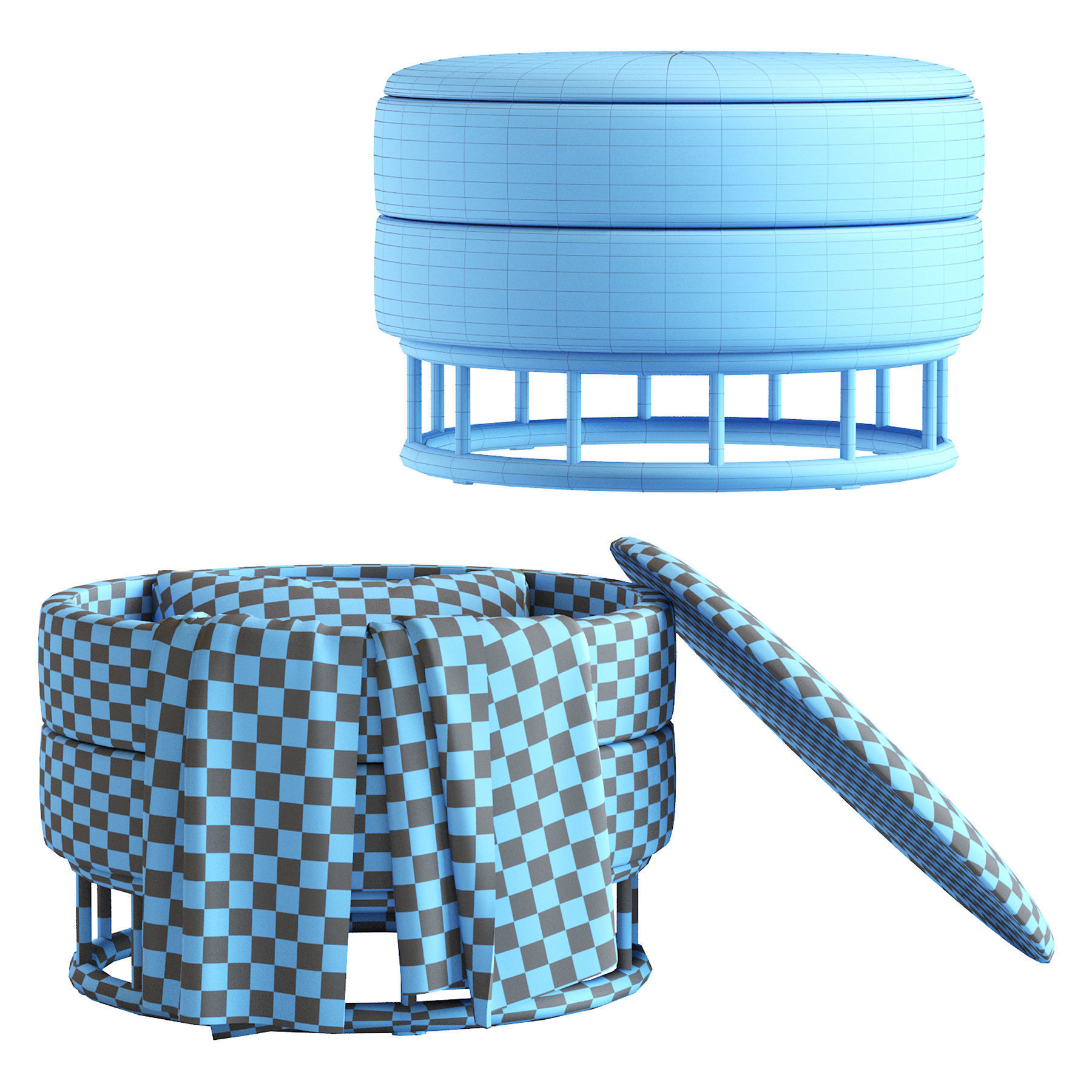 Ottoman  Halmar Minty 3D model_4