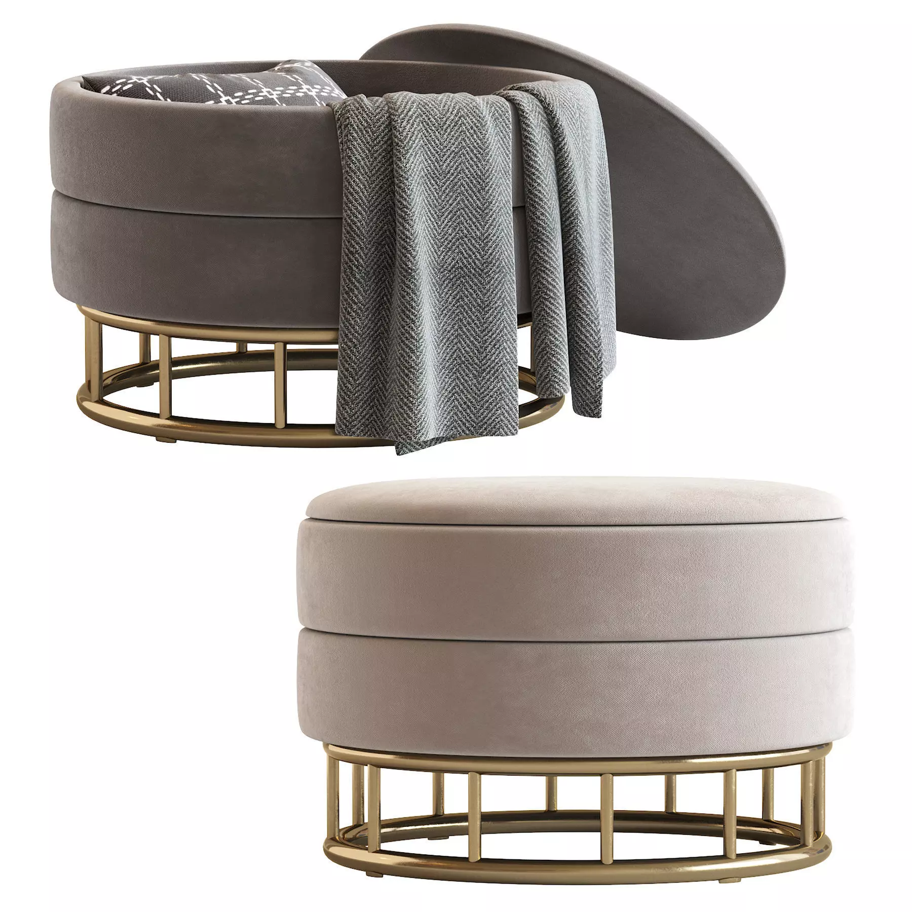 Ottoman  Halmar Minty 3D model_0