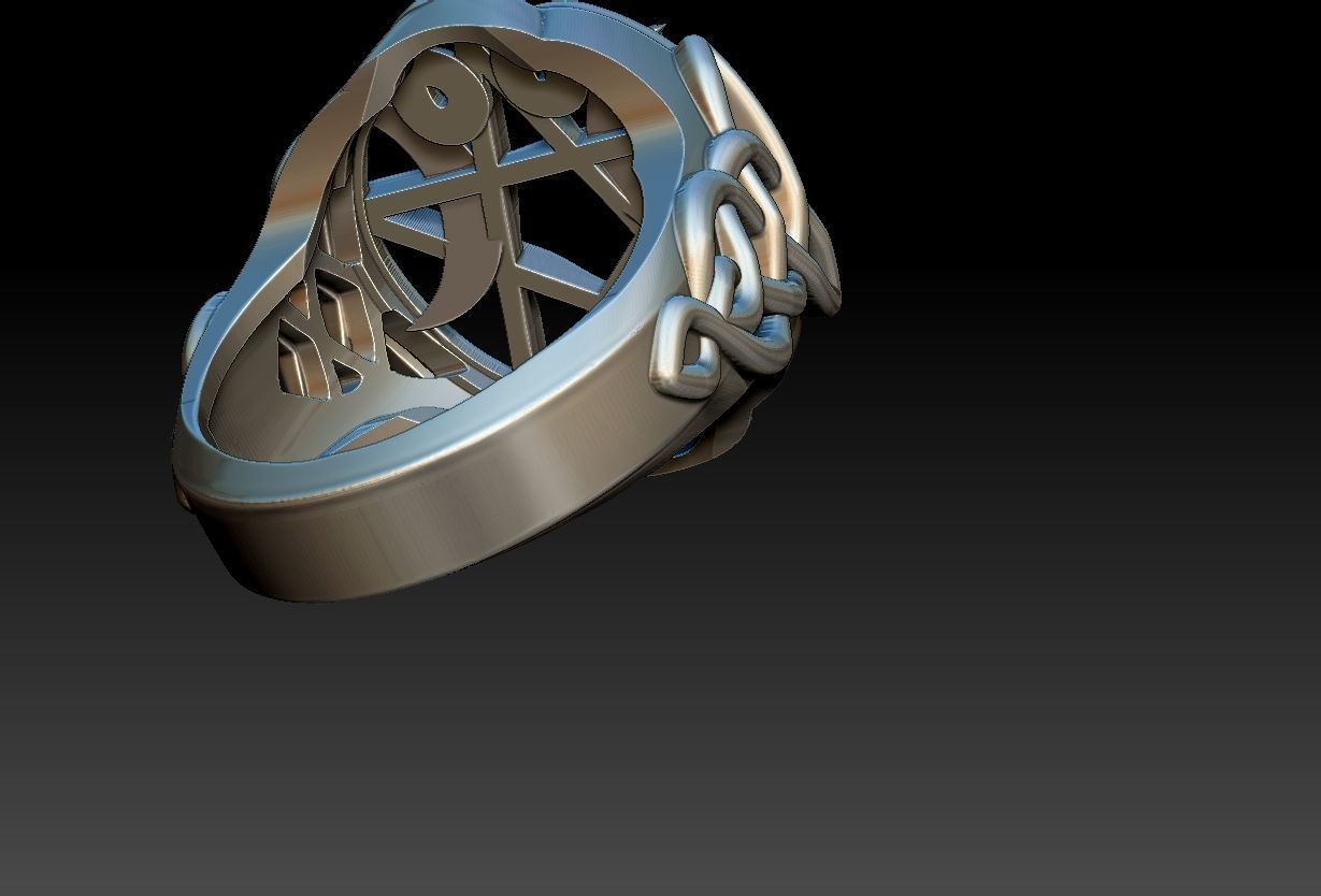 Celtic Moon Ring 3D print model_12