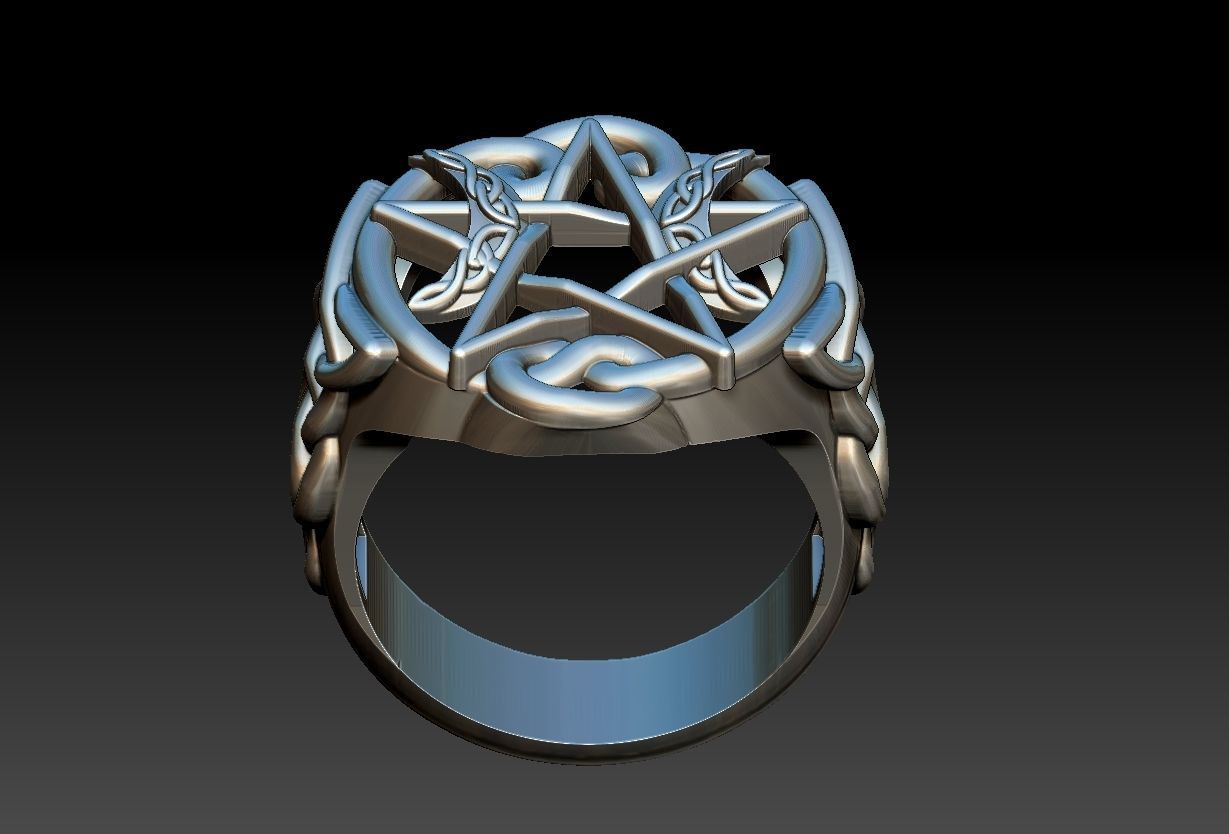 Celtic Moon Ring 3D print model_6