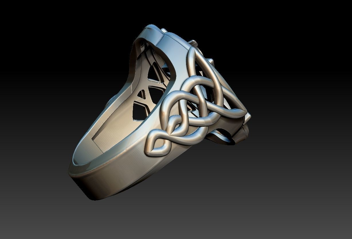 Celtic Moon Ring 3D print model_13
