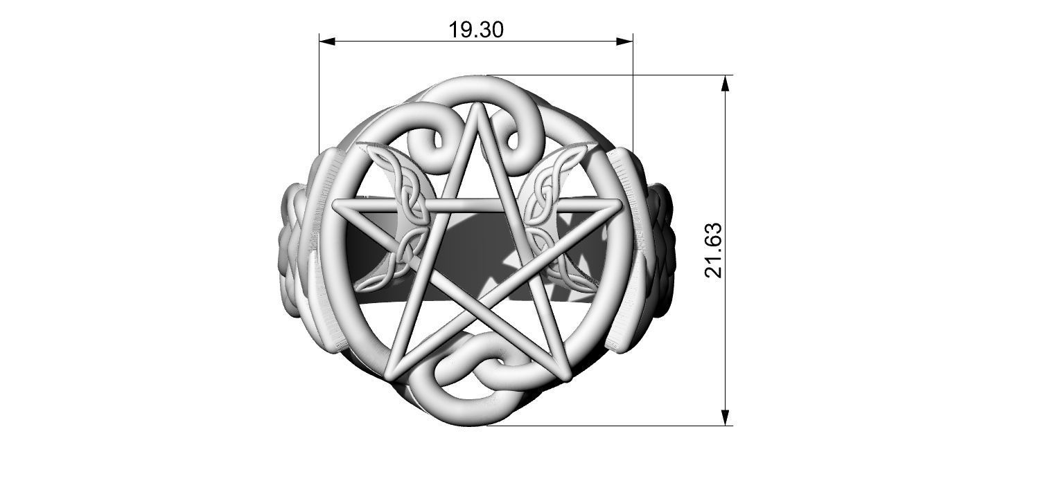 Celtic Moon Ring 3D print model_3