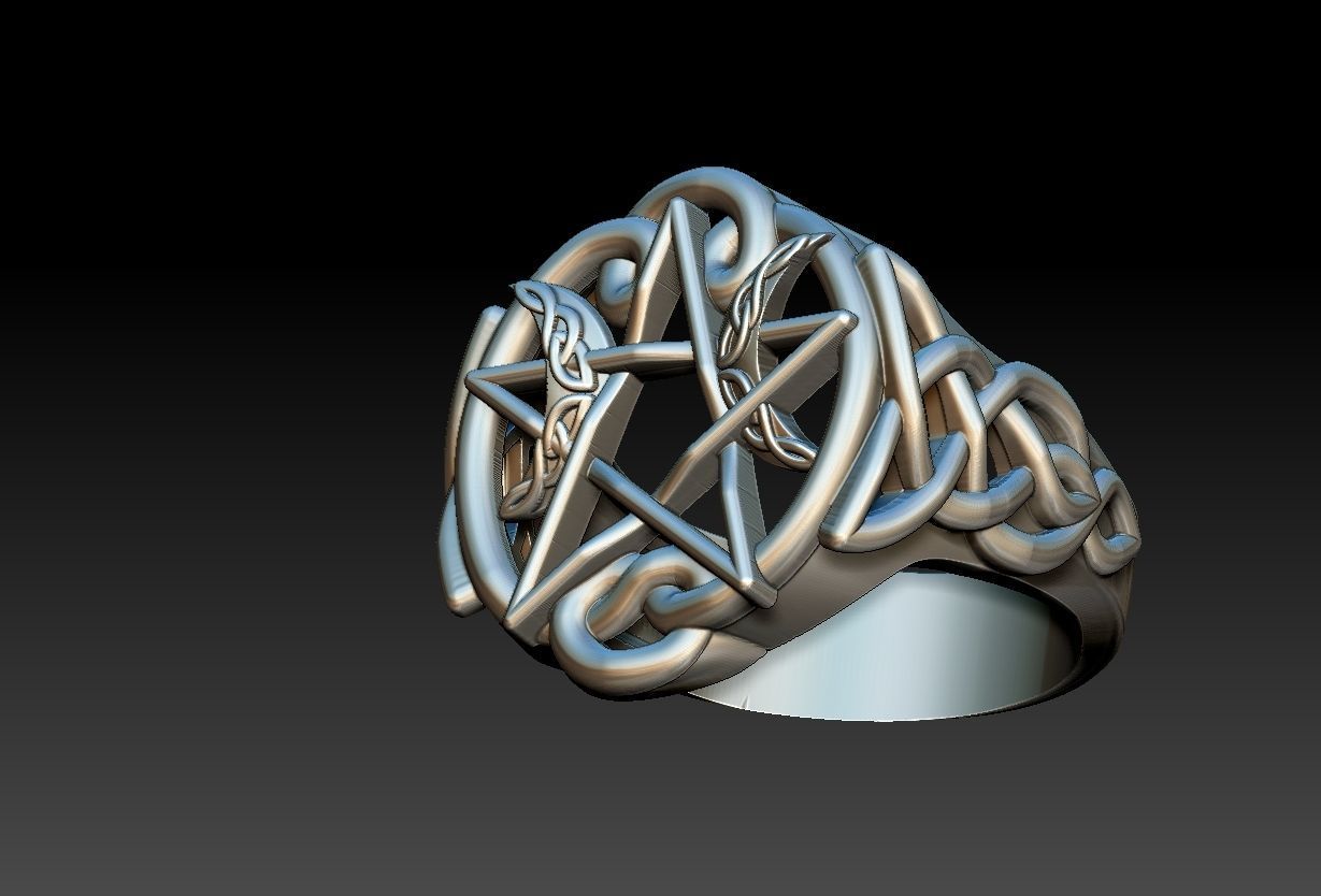 Celtic Moon Ring 3D print model_18