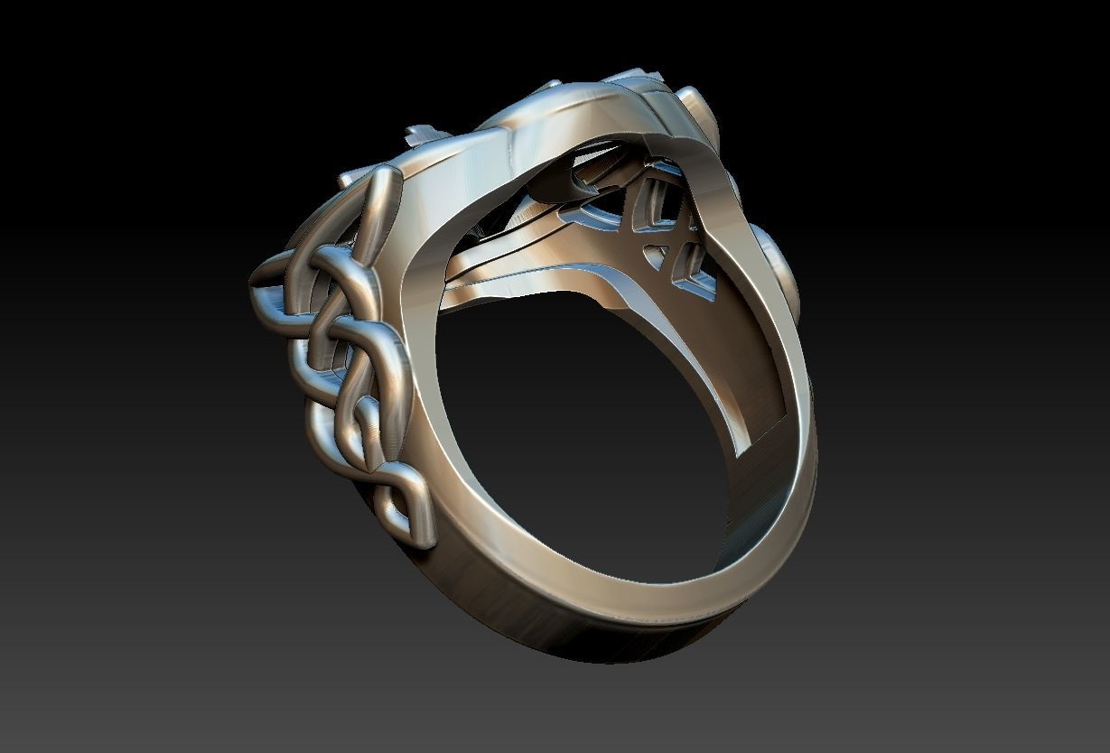 Celtic Moon Ring 3D print model_10