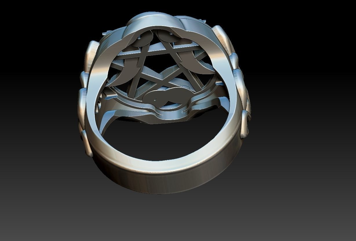 Celtic Moon Ring 3D print model_11