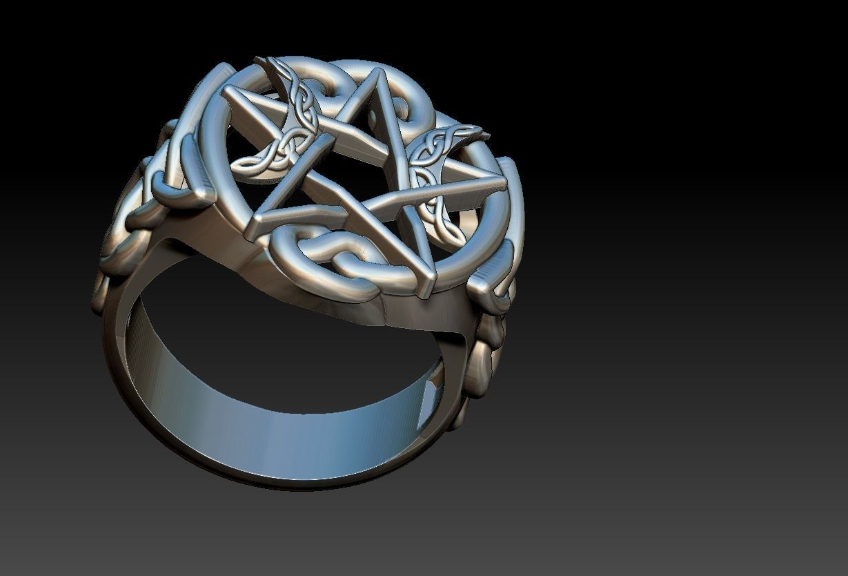 Celtic Moon Ring 3D print model_15