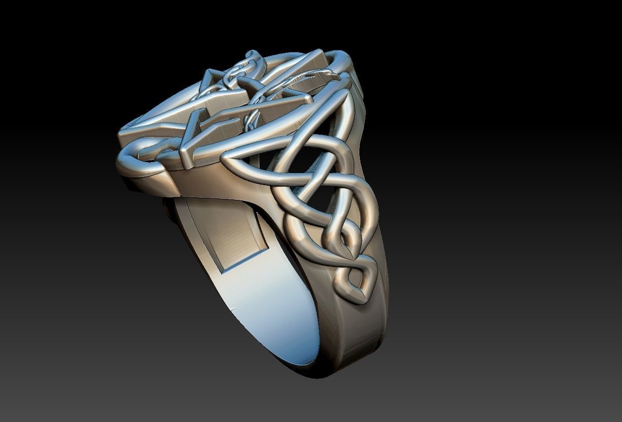 Celtic Moon Ring 3D print model_8