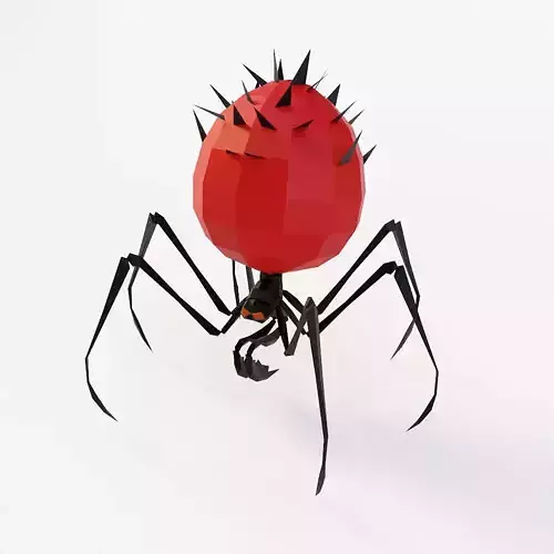 Spider cartoon 3d model 