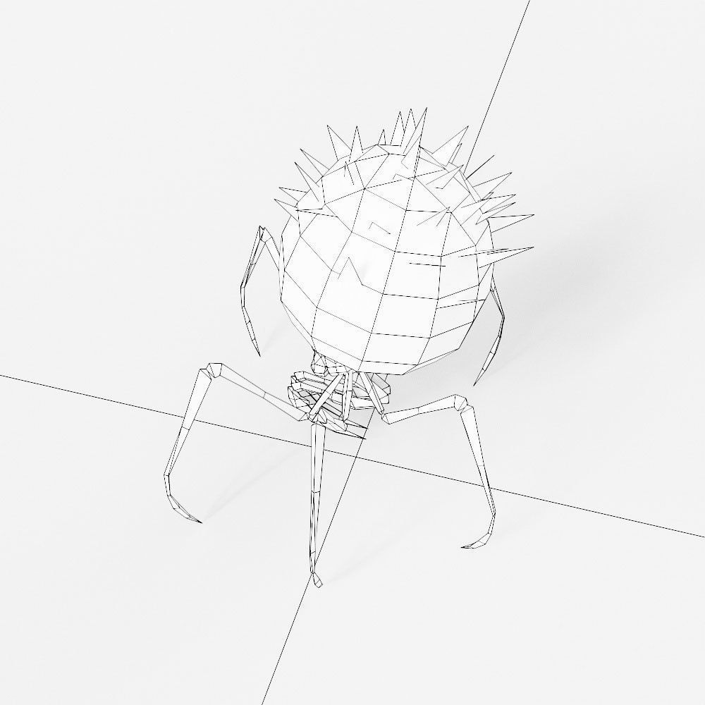 Spider cartoon 3d model Low-poly 3D model_4