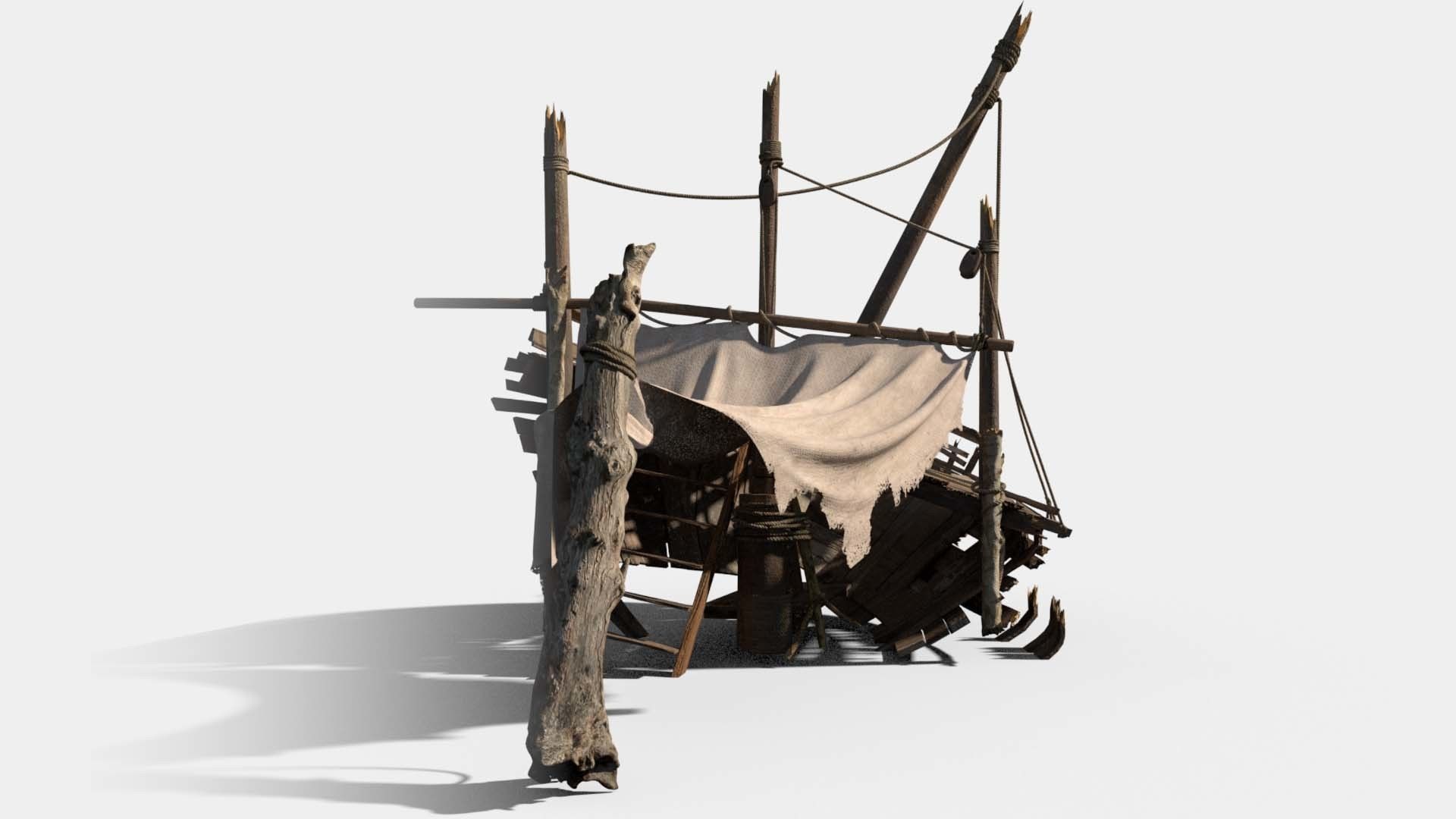 Shipwreck camp 3D model_1