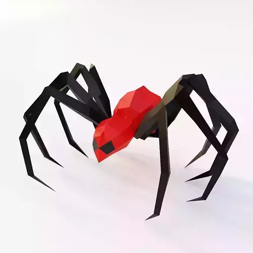 Spider low poly 3d model polygonal Low-poly 3D model