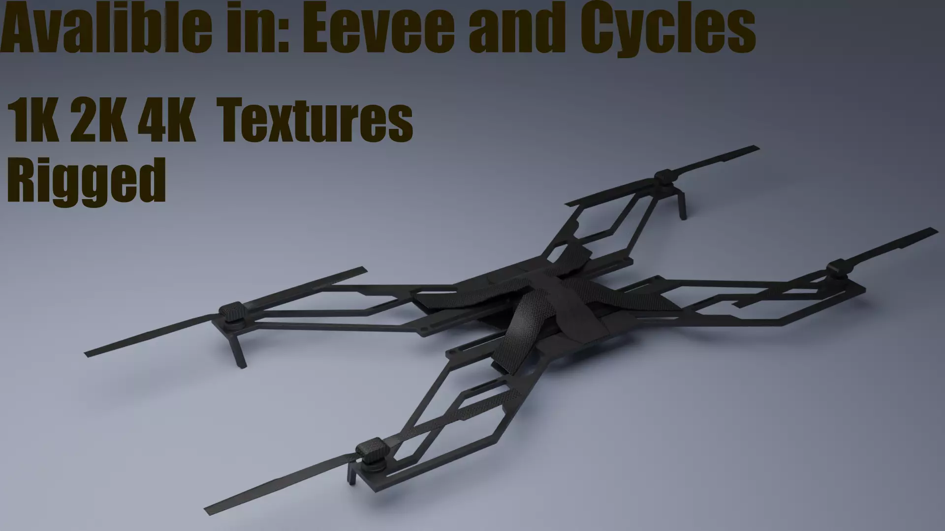 Ultralight Drone for Eevee and Cycles  Low-poly 3D model_0