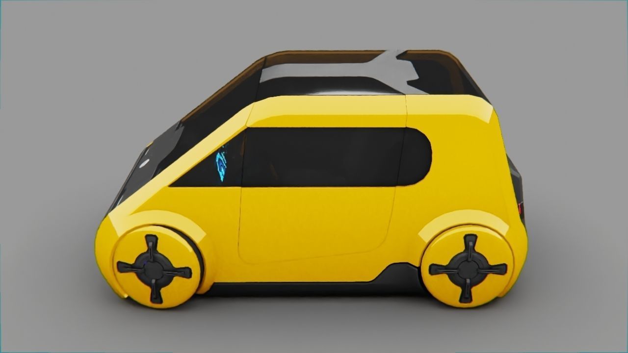 Smart Concept Car rigged 3D model_10