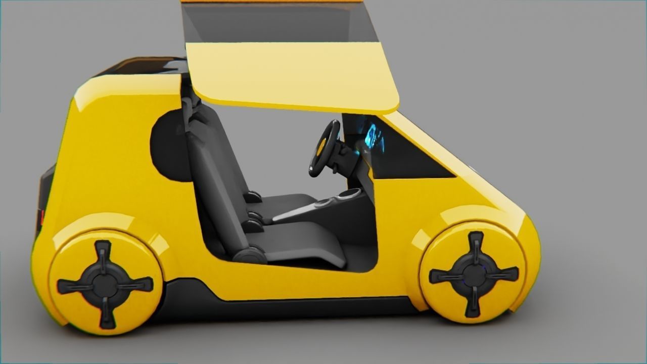 Smart Concept Car rigged 3D model_19