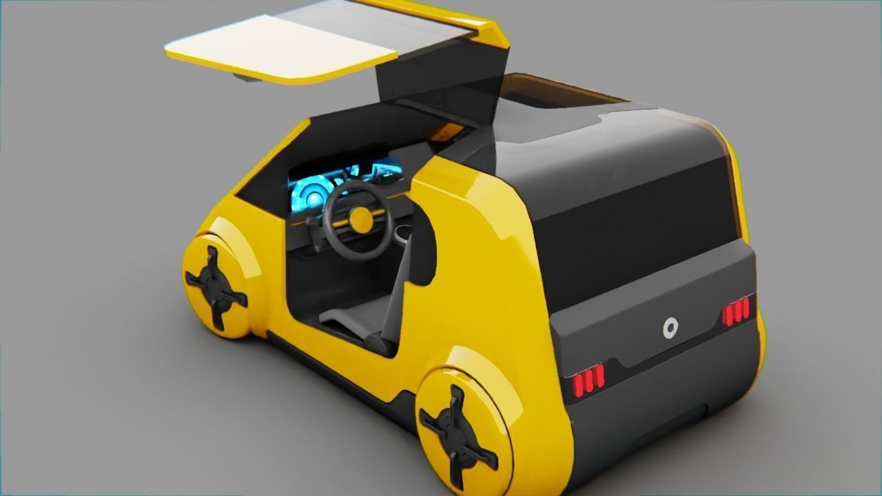 Smart Concept Car rigged 3D model_12