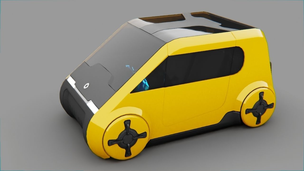 Smart Concept Car rigged 3D model_8