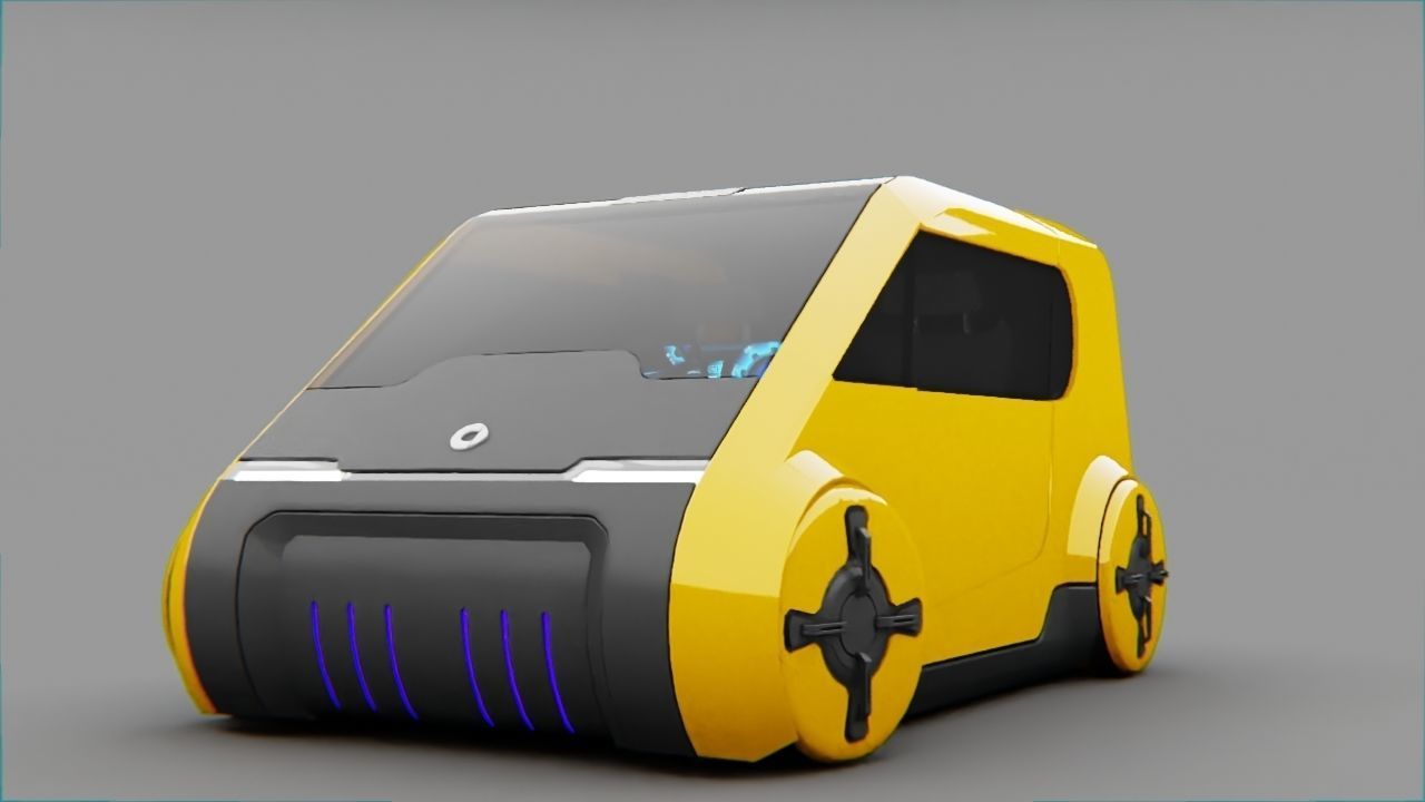 Smart Concept Car rigged 3D model_30