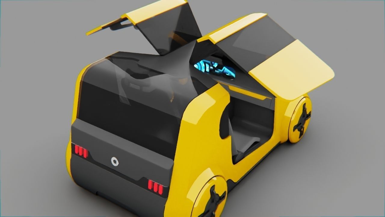 Smart Concept Car rigged 3D model_16