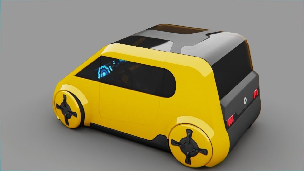 Smart Concept Car rigged 3D model_7