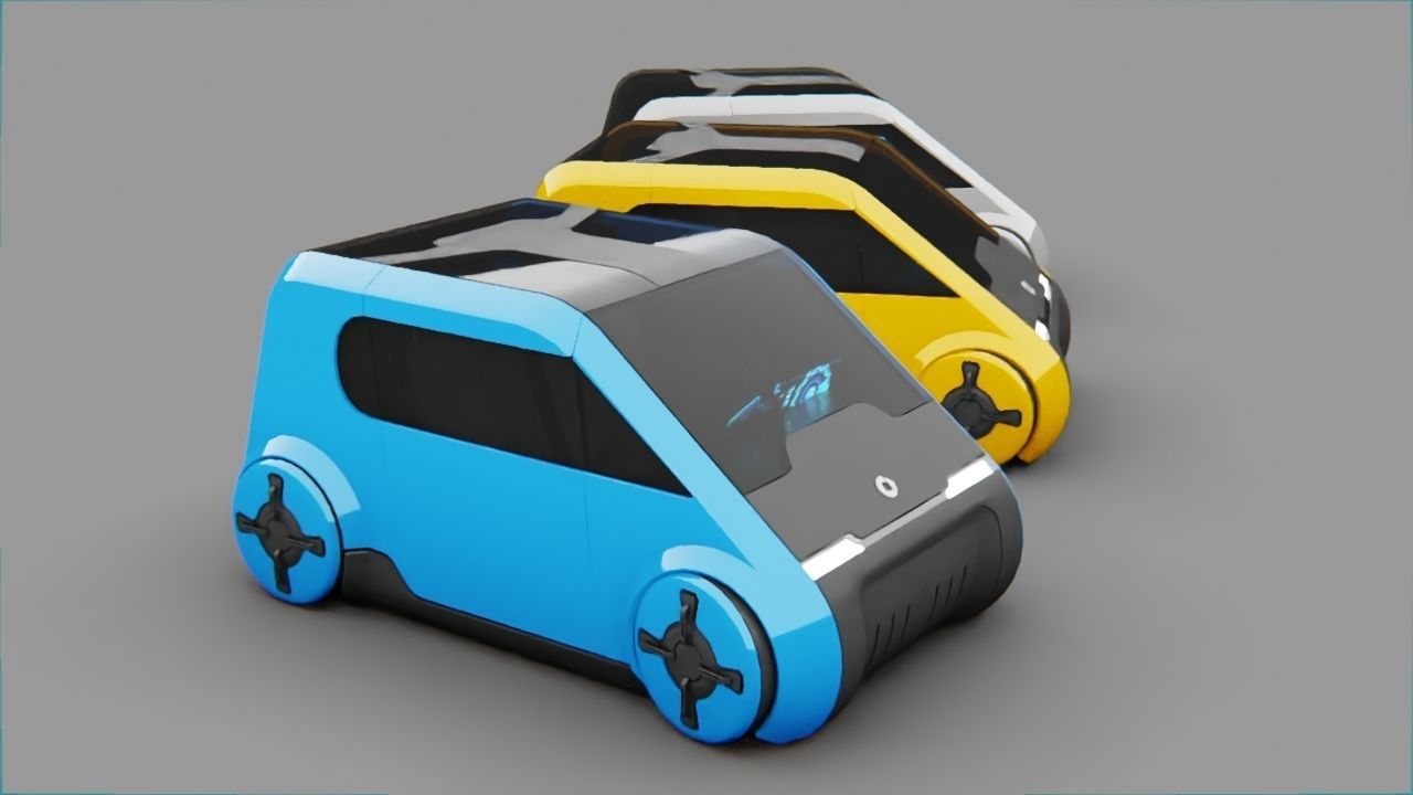 Smart Concept Car rigged 3D model_33